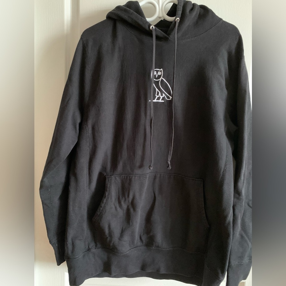 OVO black pullover hoodie in size large
